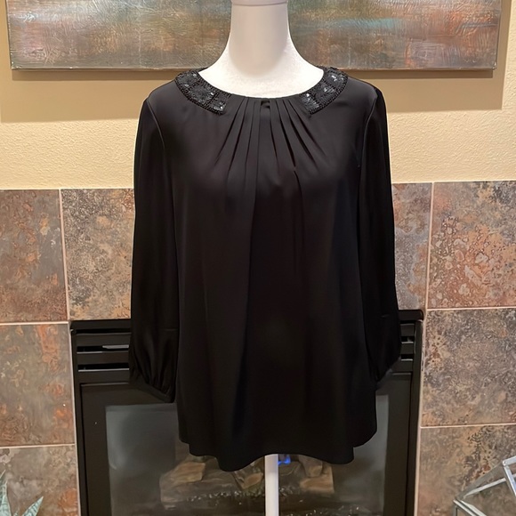 Talbots Tops - Talbots Crew Neck Black Silk Top